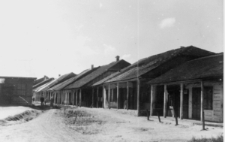 Panorama Rynku w Wojsławicach z zabudową podcieniową