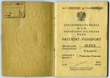 Waks Maurycy - paszport
