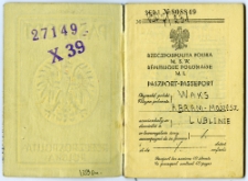 Waks Abram Mojżesz - paszport, 1938