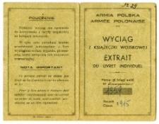 Waks Maurycy - wyciąg z książeczki wojskowej