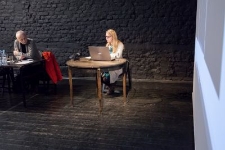 Wystąpienie Emilii Gałczyńskiej podczas seminarium "Opowiedzieć / ślady