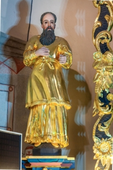 Posąg św. Joachima w ołtarzu d. kościoła - Kościół rzymskokatolicki pw. św. Wojciecha w Wąwolnicy