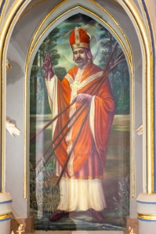 Obraz św. Wojciecha w ołtarzu w Bazylice Mniejszej - Kościół rzymskokatolicki pw. św. Wojciecha w Wąwolnicy