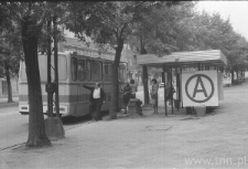 Lublin. Przystanek autobusowy przy ulicy Zamojskiej