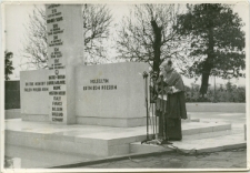 Uroczystość pod pomnikiem upamiętniającym polskich lotników poległych podczas II wojny światowej