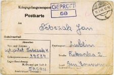Kartka pocztowa ze Stalagu w Żaganiu