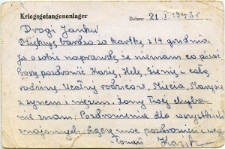 Kartka pocztowa ze Stalagu w Żaganiu