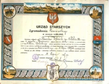 Świadectwo wyzwolenia na czeladnika Zgromadzenia Kominiarskiego z 1917 roku