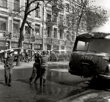 Pożar autobusu mpk nr 4 na Krakowskim Przedmieściu w Lublinie