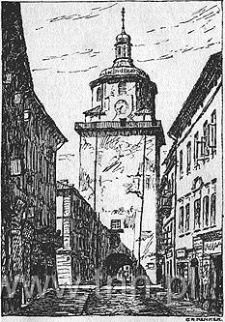 Brama Krakowska z od strony Rynku Starego Miasta