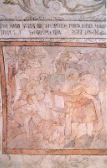 Fragment polichromii z Piwnicy pod Fortuną w Kamienicy Lubomelskich w Lublinie, scena alegoryczna