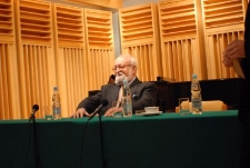 Krzysztof Penderecki podczas spotkania w Instytucie Muzycznym UMCS