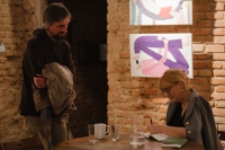 Monika Sznajderman i Marcin Fedorowicz na spotkaniu w Domu Sł&oacute;w