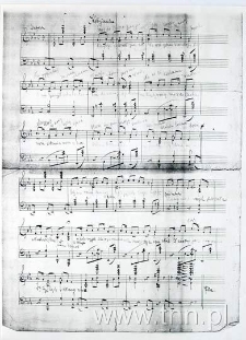 Rękopis piosenki "Dziś do Ciebie przyjść nie mogę"