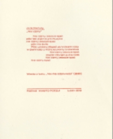 Akcydens z wierszem Juli Hartwig "Nie Idźmy"