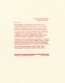 Akcydens z wierszem Tomasza Różyckiego „Dla J.B.”