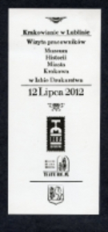 Pamiątkowy akcydens z okazji wizyty pracowników Muzeum Historii Miasta Krakowa w Izbie Drukarstwa