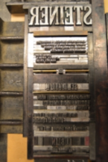 Matryca drukarska do akcydensu przygotowanego z okazji Seminarium Steiner. "Gramatyki tworzenia"