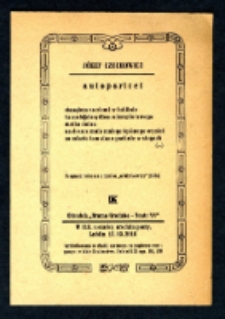 Druk okolicznościowy 113. Rocznica Urodzin, J&oacute;zefa Czechowicza, II wersja