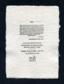 Akcydens na okoliczność projektu Ziemiaństwo na Lubelszczyźnie, wersja na czerpanym papierze