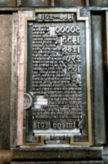 Matryca drukarska do druku okolicznościowego na 550. rocznicę śmierci Johannesa Gutenberga 1468-2018