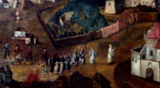 Procesja z relikwiami Drzewa Krzyża Świętego - fragment obrazu "Pożar miasta Lublina"