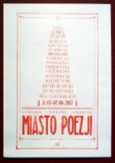 Afisz Festiwalu Miasto Poezji 2017
