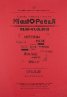 Afisz Festiwalu Miasto Poezji 2013