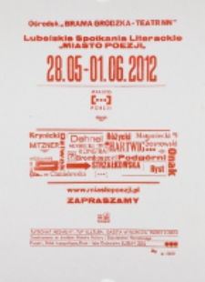 Afisz Festiwalu Miasto Poezji 2012