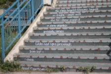 Schody Poezji przy wiadukcie na ul. J. Popiełuszki. Józef Czechowicz "Poemat o miescie Lublinie" (fragment)