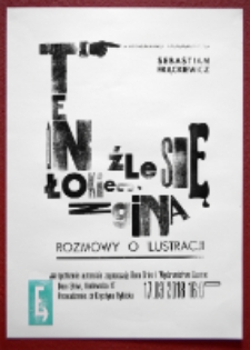 Afisz przygotowany z okazji spotkania autorskiego z Sebastianem Frąckiewiczem wok&oacute;ł książki "Ten łokieć źle się zgina. Rozmowy o ilustracji"