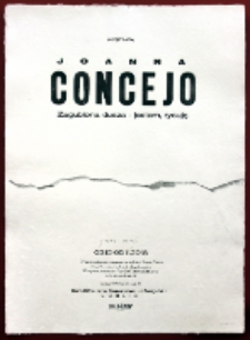 Afisz przygotowany na wernisaż wystawy Joanny Concejo "Zgubiona dusza - jestem, rysuje", II wersja