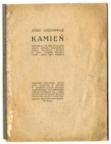 Strona tytułowa tomiku wierszy "Kamień"