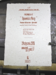 Afisz przygotowany z okazji premiery oratorium muzyczno-literackiego "Opowieści z nocy"