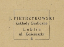 Sygnatura drukarni Zakłady Graficzne Józefata Pietrzykowskiego