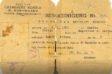 Świadectwo ze szkoły chemicznej - Kazimierz Szymański - fragment relacji świadka historii [AUDIO]