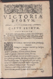 Strona z rozpoczęciem rozdziału książki "Victoria deorum, in qva continetvr veri herois edvcatio"