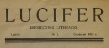 Winieta typograficzna czasopisma "Lucifer" miesięcznik artystyczno- literacki