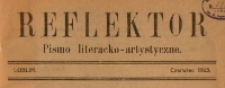 Winieta typograficzna czasopisma "Reflektor" pismo literacko-artystyczne
