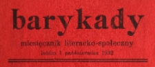 Winieta miesięcznika "Barykady : miesięcznik literacko-społeczny" 1932, nr 1