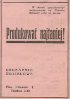 Reklama drukarni Udziałowej zamieszczona w czasopiśmie Nowe Życie : dwutygodnik ilustrowany, poświęcony literaturze, sztuce i życiu R.1, nr 2 i 3 (15 czerwca 1925)
