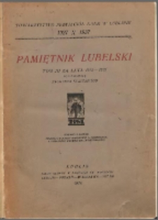 Okładka "Pamiętnika Lubelskiego" 1935–1937
