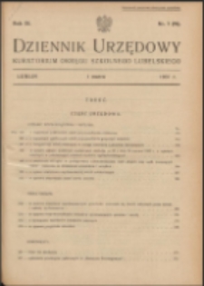Pierwsza strona "Dziennika Urzędowego Kuratorium Okręgu Szkolnego Lubelskiego"