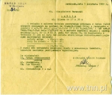 Zawiadomienie do Włodzimierza Borowskiego z Urzędu Celengo w Dohohusku