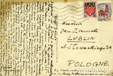 kartka od Tytusa Dzieduszyckiego do Jana Ziemskiego