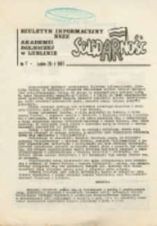 Biuletyn Informacyjny NSZZ "Solidarność Akademii Rolniczej w Lublinie