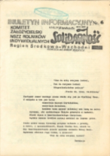Biuletyn Informacyjny - Komitet Założycielski NSZZ "Solidarność Rolników Indywidualnych" Region Środkowo - Wschodni