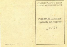 Okładka ausweis Eugeniusza Szymańskiego