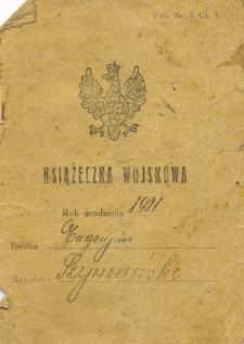 Okładka książeczki wojskowej Eugeniusza Szymańskiego
