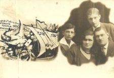 Kartka noworoczna z wizerunkiem rodziny Dynerman&oacute;w